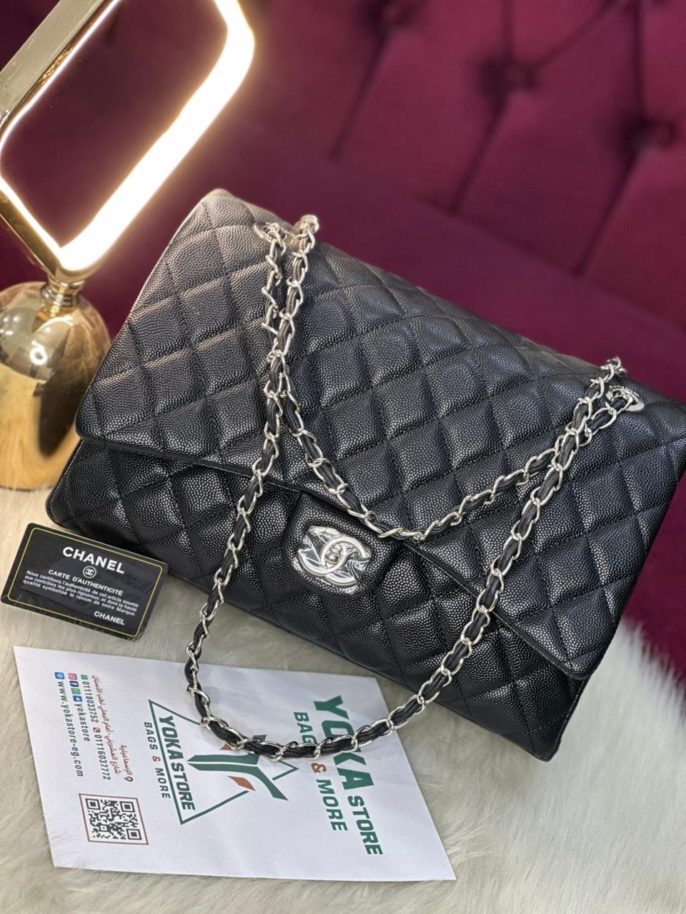 Chanel_Classic Silver chain Flap Bag